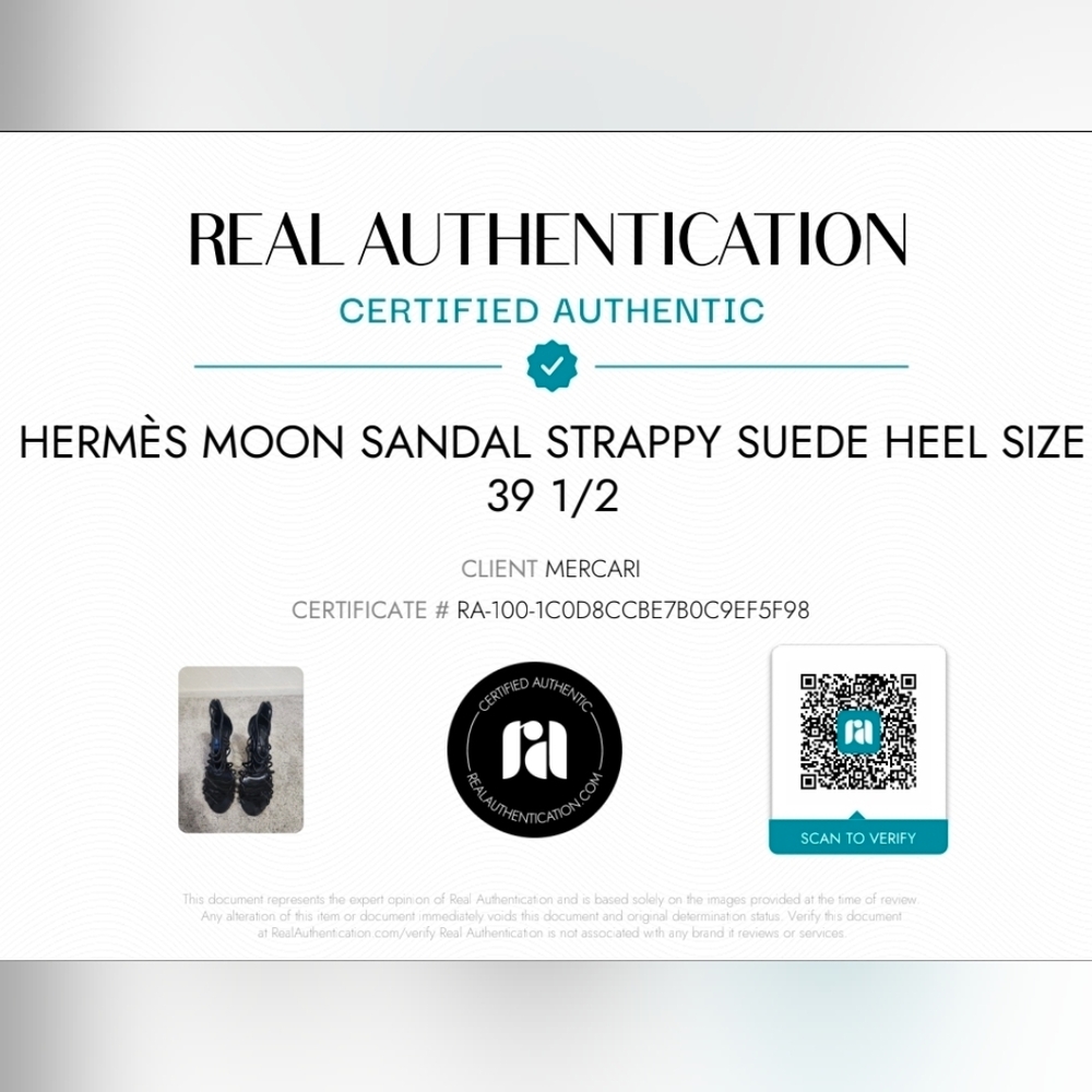 Hermès Moon Sandal Strappy Suede Heel Size 39 1/2 Authentic - Picture 16 of 16